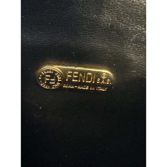 Fendi Vintage Black Leather Small Handbag With Dust Bag Italy - Picture 5 of 10